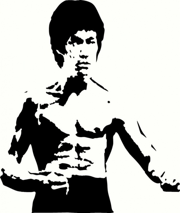 Amazing Bruce Lee Stencil Easy Bruce Lee Universal Vinyl Cut Out Decal, Sticker In Blk - 11&quot; By 13 Pics