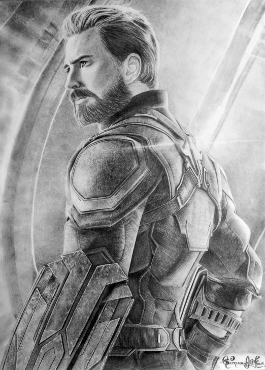 Captain America Pencil Drawing