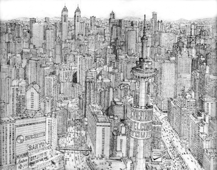 Amazing City Pencil Drawing Techniques City Pencil Drawing At Paintingvalley | Explore Collection Of Photos