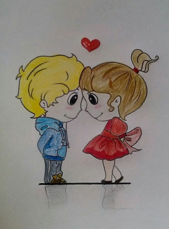Amazing Cute Cartoon Couple Sketches Simple Cartoon Couple Sketch By Colour Pencile | Cartoon Sketches In 2019 Images