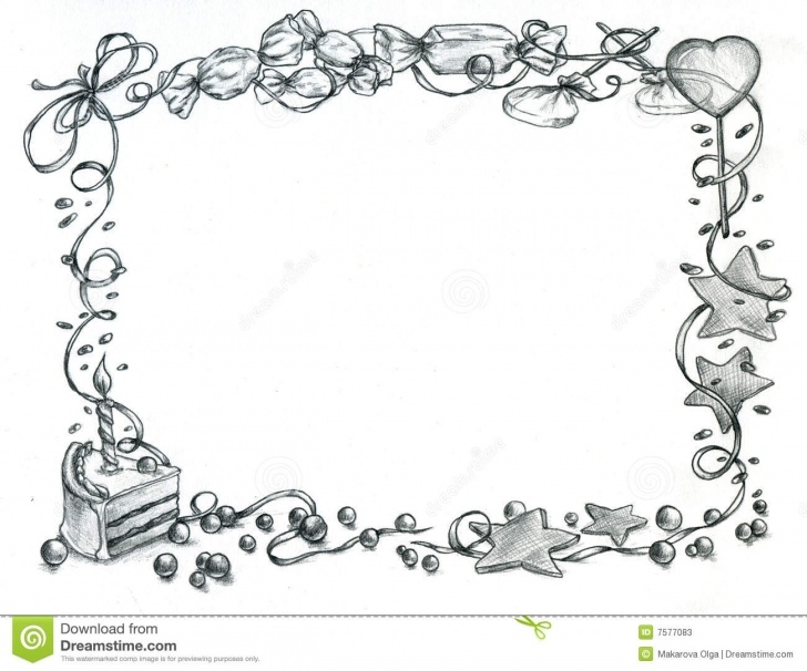 Amazing Happy Birthday Pencil Drawing Easy Happy Birthday Frame Stock Illustration. Illustration Of Light - 7577083 Picture