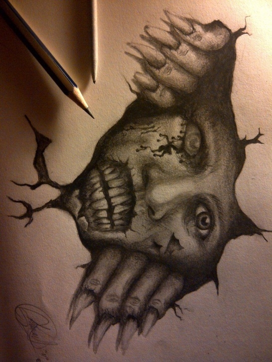 Amazing Scary Pencil Drawings Simple Creepy Drawings | Scary Wall By Eddydreams On Deviantart | Pencil Image