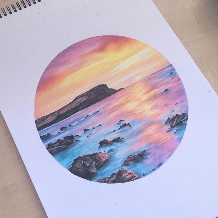 Awesome Colored Pencil Drawings Free Dreamy Sunset Ema Sivac Colored Pencils 2016 … | Colored Pencil In 2019… Pics