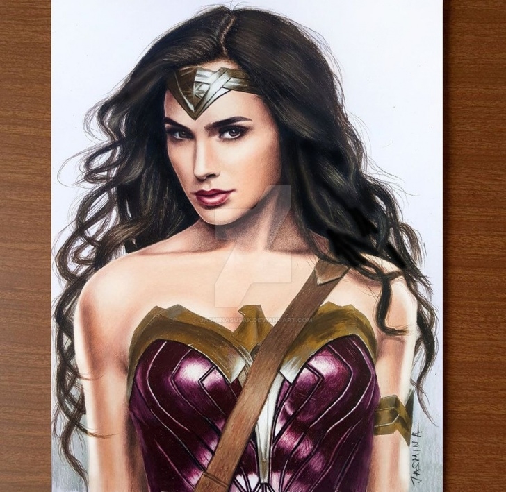 Awesome Wonder Woman Pencil Drawing Free Colored Pencil Drawing Of Wonder Woman By Jasminasusak.deviantart Image