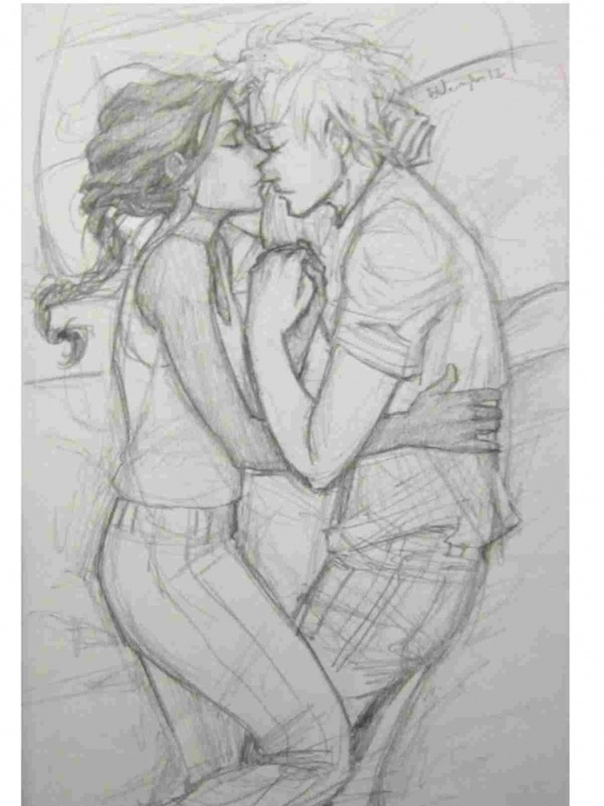 Best Beautiful Couple Sketch Techniques Romantic Couple Kiss Pencil Sketches Picture