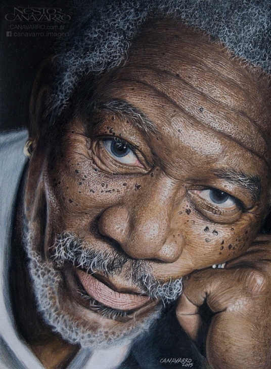 Best Detailed Pencil Drawings Tutorial My 50-Hour High-Detail Drawing Of Morgan Freeman In Color Pencils Pictures