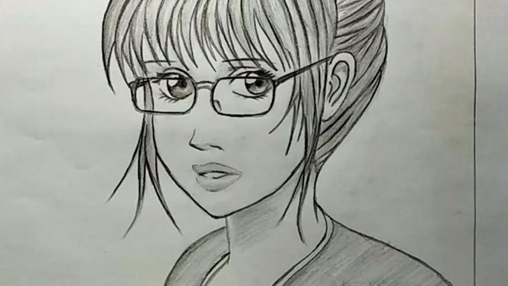 Fantastic Pencil Art For Kids Courses Draw A Beautiful Girl With Glass By Pencil Sketch For Kids Picture
