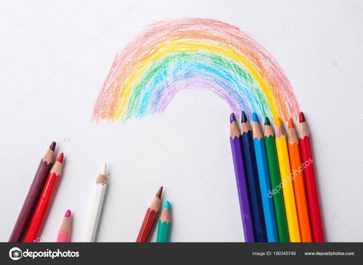 Fine Rainbow Pencil Drawing Ideas Rainbow Pencil Drawing | Drawing Rainbow Pencils Top View — Stock Photos