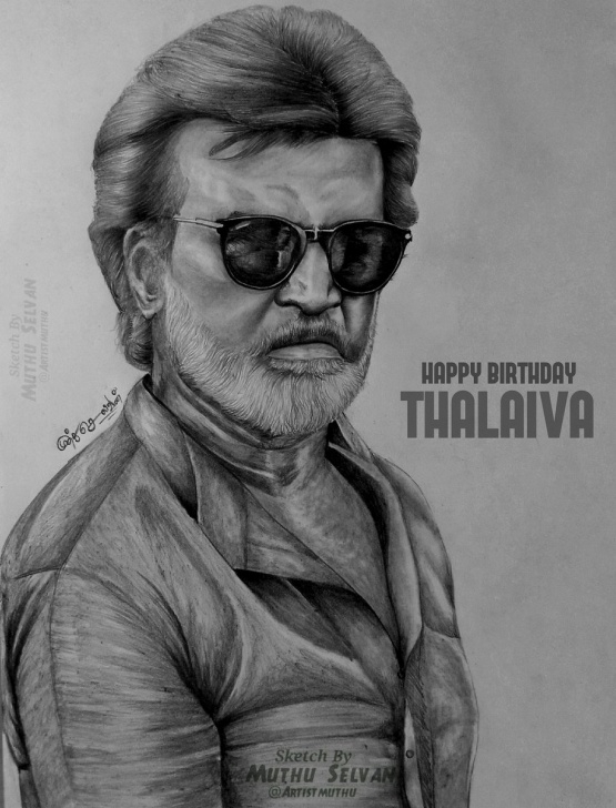 Fine Rajinikanth Pencil Drawing Tutorial Muthu Selvan On Twitter: &quot;my Pencil #sketch For #thalaivar Photos