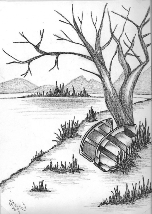 Fine Simple Pencil Drawings Of Nature Tutorials Pencil Drawing Of Natural Scenery Simple Pencil Drawings Nature Pics