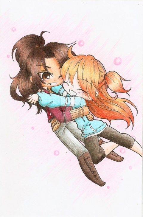 Good Ink And Colored Pencil Simple Chibi Couple 1, Ink And Colored Pencil By Pandagurl0306 On Deviantart Pic