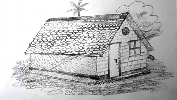 Gorgeous House Pencil Drawing Simple How To Draw A House For Kids Pencil Drawing | Yzarts Pic