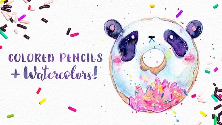 Incredible Drawing Cute Animals In Colored Pencil Step by Step How To Use Colored Pencils With Watercolor, Cute Panda Doughnut Pics