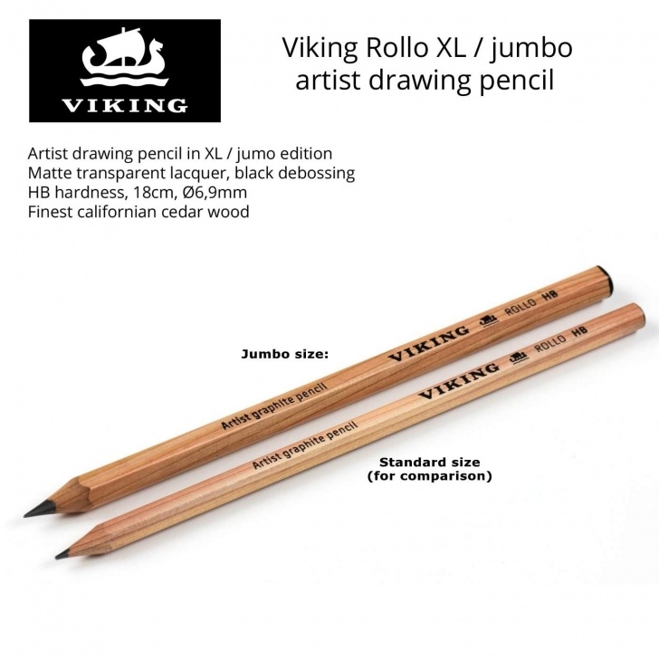 Incredible Drawing Pencil Hardness Techniques for Beginners 3-Pack Viking Rollo Xl - Jumbo Artist Drawing Pencil - Hb Hardness Image