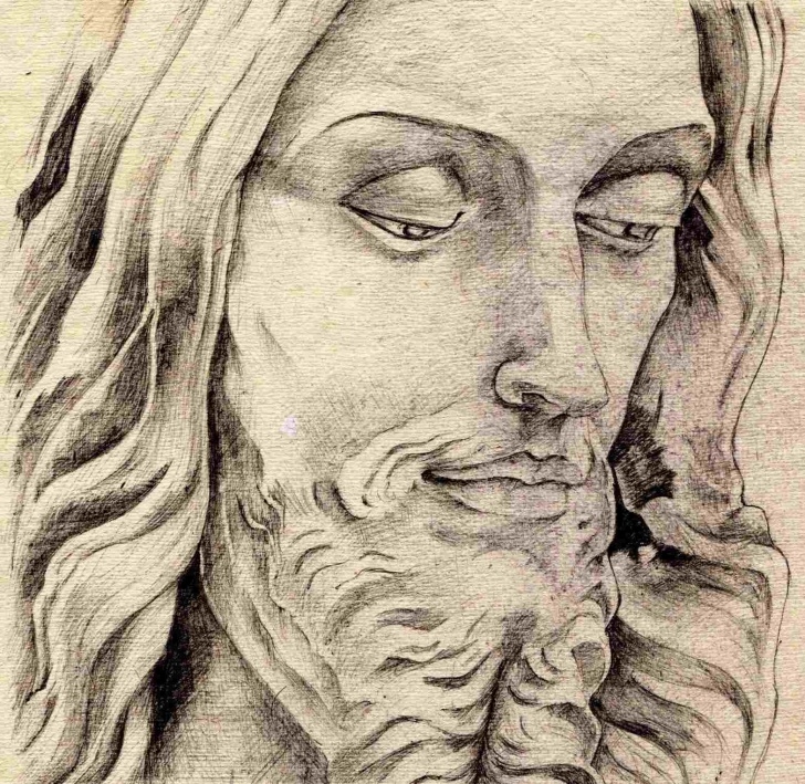 Jesus Laughing Pencil Drawings