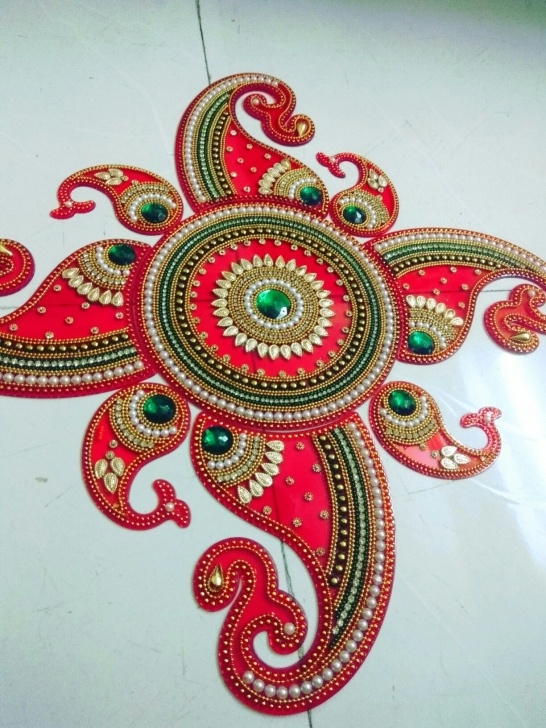 Inspiration Rangoli Design Stencils Online Free Floor Rangoli For Diwali.contact Via Wattsup 7698981500 | Artificial Photos