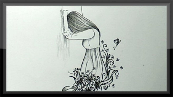 Inspiring Sad Pencil Art Easy Cool Pencil Drawing A Beautiful Sad Girl Picture Easy Pics