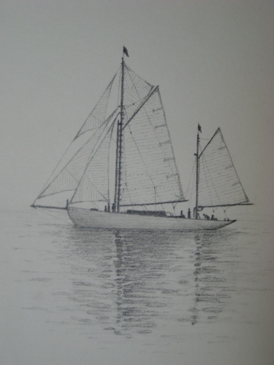 Inspiring Sailboat Pencil Drawing Techniques Sketch By Kayleigh Foley - &quot;sailboat&quot; - 2011 - Pencil | Diy Thrift Photos