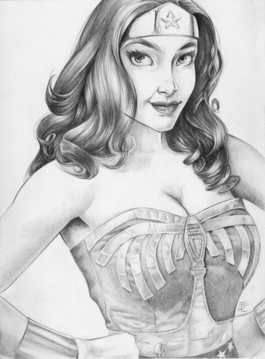 Inspiring Wonder Woman Pencil Drawing for Beginners Wonder Woman Fine Art Drawing Print - Original Artwork And Unframed -  Limited Run Photos