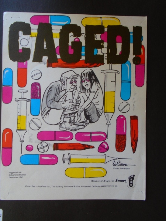 Interesting Anti Drug Drawing Easy Caged!&quot; - American Anti-Drug School Poster, - Bob Stevens, United Photos