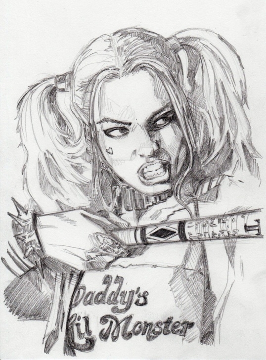 Interesting Harley Quinn Pencil Drawing for Beginners 11+ Gorgeous Pencil Sketch Harley Quinn Photos - Sketch - Sketch Arts Photos