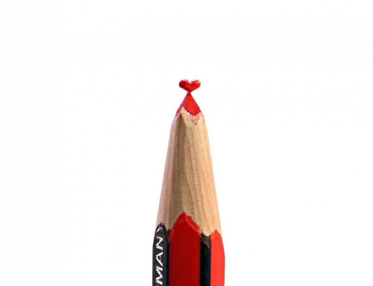 Interesting Pencil Carving Heart Tutorial Red Heart Pencil Carving Images