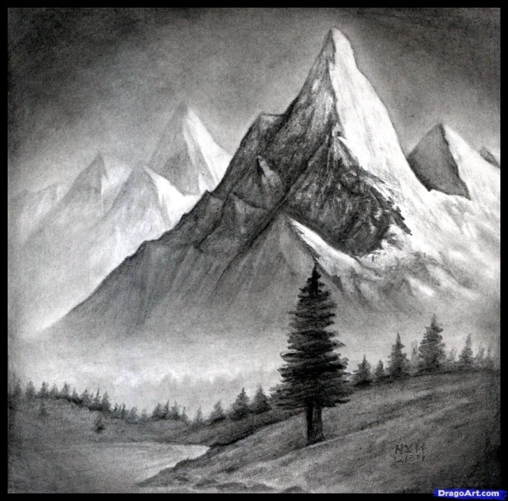Learn Mountain Pencil Sketch Courses How To Draw A Realistic Landscape, Draw Realistic Mountains Pictures