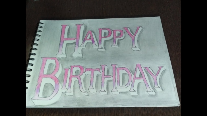 Learning Birthday Pencil Drawings Courses How To Draw Happy Birthday Colorful Pencil Name Drawing Picture