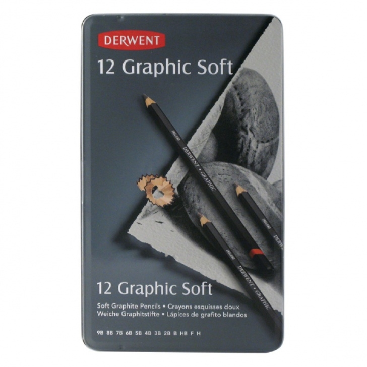 Learning Derwent Graphic 12 Free Derwent - Graphic Soft (Sketching Pencil - 12 Tin - Pencils Pic