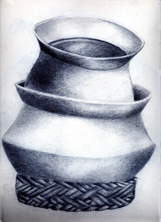 Marvelous Clay Pot Drawings Ideas Still Life Sketching 2 Clay Pots | Pencil Sketch/charcoal | Clay Picture