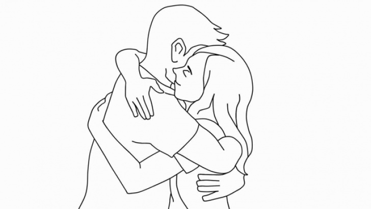 Most Inspiring Couple Sketches Easy Step by Step How To Draw A Hugging Couple - Easy Drawing For Kids Pics