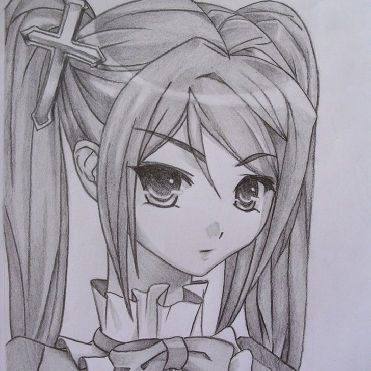 Nice Cute Anime Drawings In Pencil Free Cute Anime Girl Drawing At Paintingvalley | Explore Collection Images