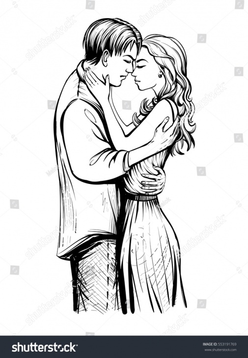 Nice Love Couple Sketch Art Techniques Couple Love Black White Hand Drawn Stock Vector (Royalty Free) 553191769 Pics