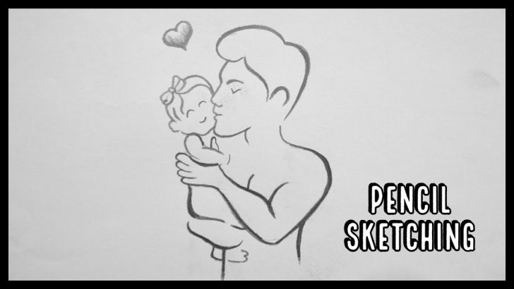 Nice Pencil Sketches Of Father And Daughter Tutorial Drawing For Fathers Day || Father Daughter Drawing || Pencil Drawing ||  Pencil Sketching Pictures