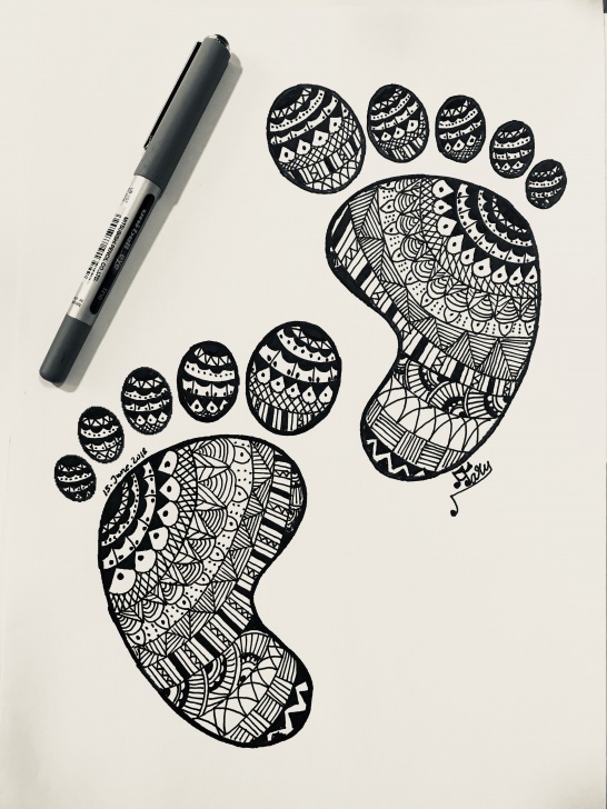 Outstanding Doodle Art Pencil Step by Step First Foot Steps | Handwriting In 2019 | Doodle Art, Mandala Drawing Photos