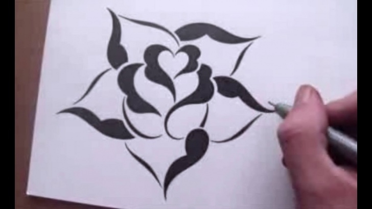 Outstanding Simple Stencil Art Courses Drawing A Rose In A Simple Stencil Design Style Pics