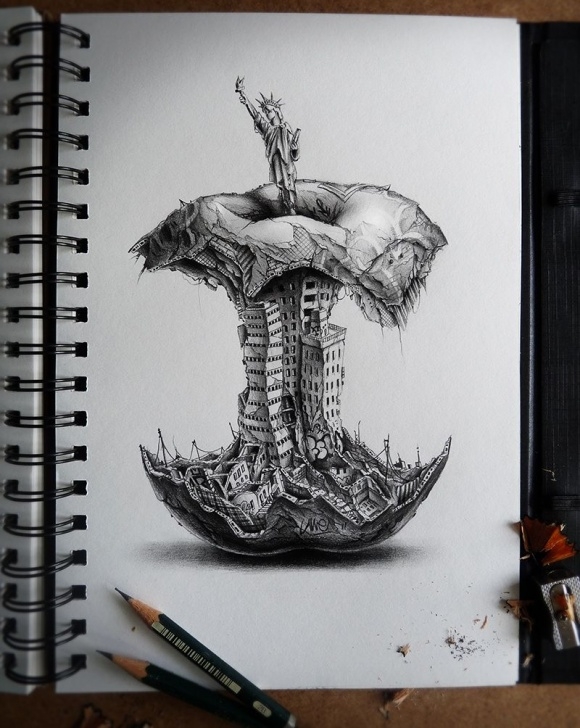 Outstanding Unique Pencil Drawings Easy Mind-Blowing Graphite Pencil Doodles And Sketches By French Artist Pics