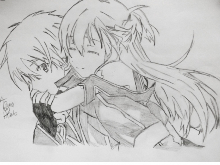 Popular Anime Couples Drawings In Pencil for Beginners Sao Is The Best | Drawings | Anime Couples Drawings, Pencil Drawings Picture