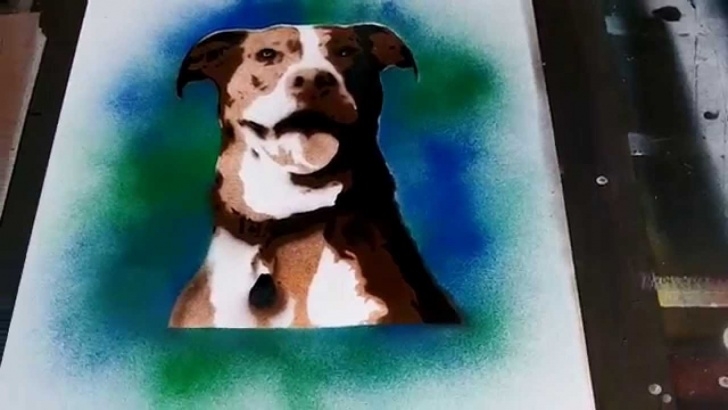 Remarkable Dog Stencil Art Courses Dog Portrait Stencil Painting Pic