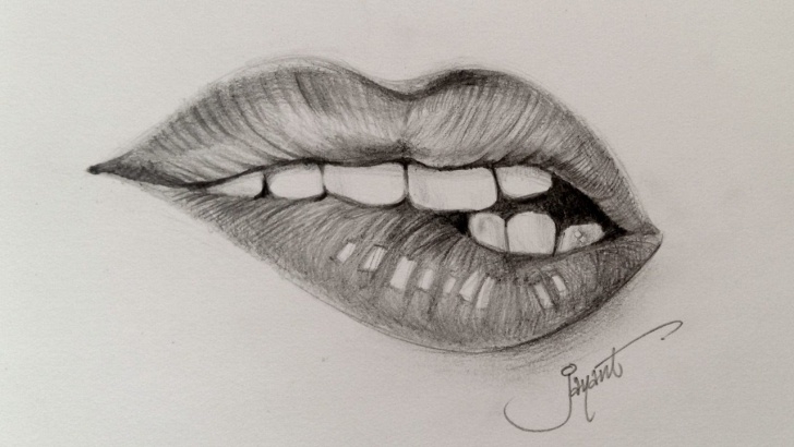 Remarkable Lip Pencil Sketch Tutorials Lips Pencil Sketch At Paintingvalley | Explore Collection Of Images