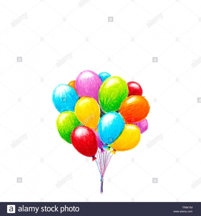 Stunning Balloon Pencil Drawing Tutorials Air Balloons, Crayon Pencil Drawing, Isolated On White Stock Photo Pic