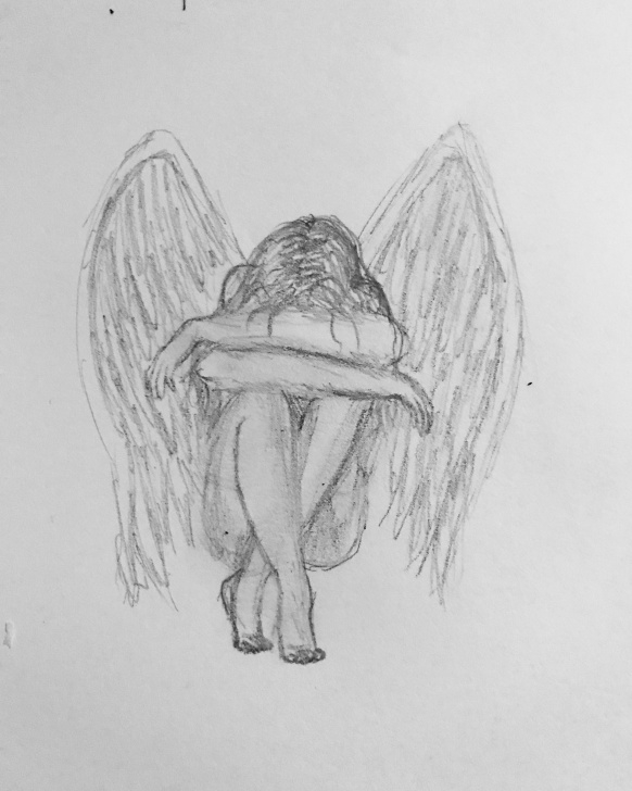 Stunning Beautiful Pencil Sketches Of Angels Free Sad Angel Drawing With Pencil | Sketchbook Ideas In 2019 | Sad Images