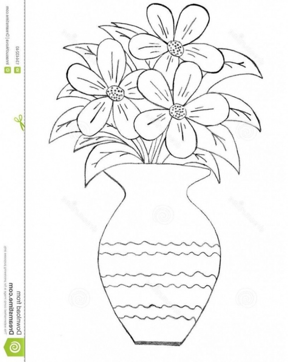 Flower Pot Pencil Drawing