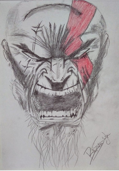 Stunning God Of War Drawings In Pencil Techniques for Beginners ✏️ Art Kratos God Of War Pencil Art Pencil Drawing Pencil Sketch Image