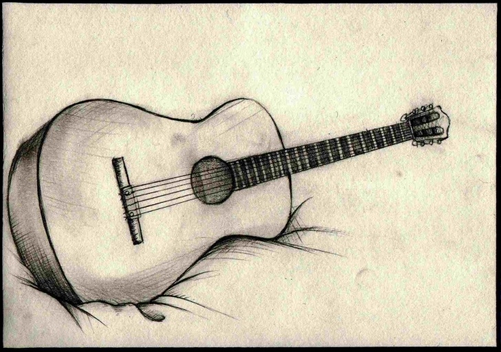 Stunning Pencil Drawing Guitar Ideas Simple Pencil Sketches Of Guitar Pics
