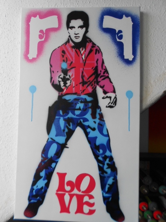 The Complete Elvis Stencil Art Courses Elvis Painting,canvas,stencil Art,spray Paints,street Art,pop  Art,love,guns,union Jack,wall  Art,text,americana,warhol,guns,iconic,music,king From Images