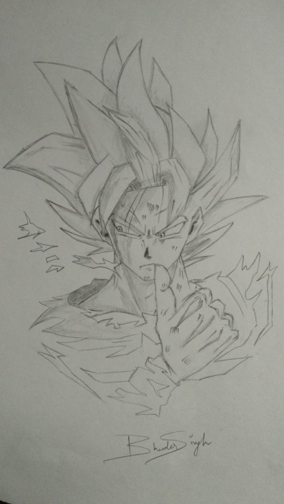 The Most Famous Goku Pencil Sketch Easy Goku Super Saiyan Dragon Ball Z Pencil Art Pencil Sketches How To Image