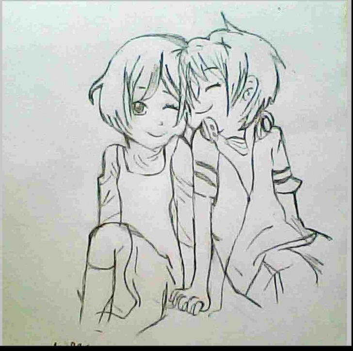 Top Anime Couples Drawings In Pencil Free Pencil Drawings Of Anime Couples In Love Images