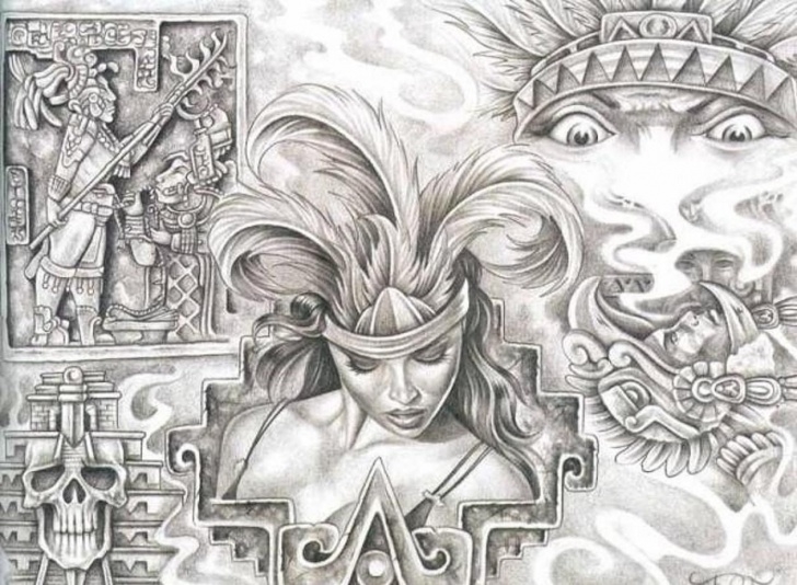 Top Aztec Pencil Drawings Easy Aztec Girl Drawings | Pictures Lowrider Arte Aztec Drawings Tattoo Pictures