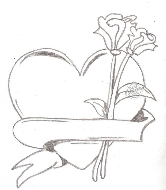 Top Heart Pencil Sketch Step by Step Free Pencil Drawings Of Hearts And Roses, Download Free Clip Art Pictures
